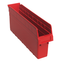 Store-Max Shelf Bins, 4-3/8" W x 8" H x 17-7/8" D, Red, 56 lbs. Capacity Nuna Depot Inc.