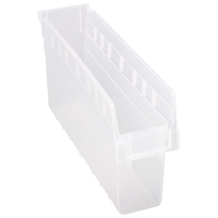 Store-Max Shelf Bins, 4-3/8" W x 8" H x 17-7/8" D, Clear, 56 lbs. Capacity Nuna Depot Inc.