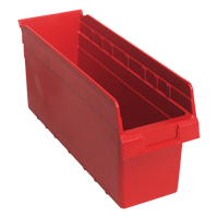 Store-Max Shelf Bins, 6-5/8" W x 8" H x 17-7/8" D, Red, 56 lbs. Capacity Nuna Depot Inc.