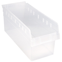 Store-Max Shelf Bins, 8-3/8" W x 8" H x 17-7/8" D, Clear, 56 lbs. Capacity Nuna Depot Inc.
