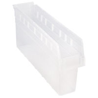 Store-Max Shelf Bins, 4-3/8" W x 8" H x 23-5/8" D, Clear, 68 lbs. Capacity Nuna Depot Inc.