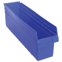 Store-Max Shelf Bins, 6-5/8" W x 8" H x 23-5/8" D, Blue, 68 lbs. Capacity Nuna Depot Inc.