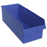 Store-Max Shelf Bins, 11-1/8" W x 8" H x 23-5/8" D, Blue, 68 lbs. Capacity Nuna Depot Inc.