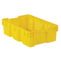 Agricultural Plastic Stack-N-Nest Container, 16" x 23.9" x 7.3", Yellow Nuna Depot Inc.