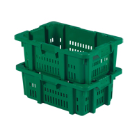 Food Handling Plastic Stack-N-Nest Container, 16" x 23.9" x 8.8", Green Nuna Depot Inc.