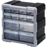 Armoire &agrave; tiroir, Plastique, 12 tiroirs, 10-1/2" x 6-1/4" x 10-1/4", Noir Nuna Depot Inc.