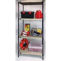 Wire Shelving Unit with Plastic Shelves, Wire Frame with Plastic Shelves, Boltless, Starter, 30" W x 72" H x 18" D Nuna Depot Inc.