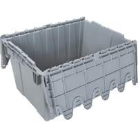 Flip Top Plastic Distribution Container, 21.65" x 15.5" x 12.5", Grey Nuna Depot Inc.