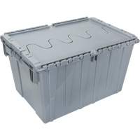 Flip Top Plastic Distribution Container, 21.65" x 15.5" x 12.5", Grey Nuna Depot Inc.