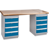 Pre-Designed Workbench, Dual Drawers, 2500 lbs. Cap., 72" W x 30" D, 34" H Nuna Depot Inc.