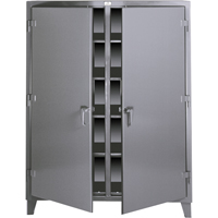 Double Shift Storage Cabinets, Steel, 8 Shelves, 72" H x 72" W x 24" D, Grey Nuna Depot Inc.