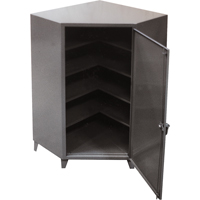 Corner Cabinets, Steel, 4 Shelves, 72" H x 48" W x 24" D, Grey Nuna Depot Inc.