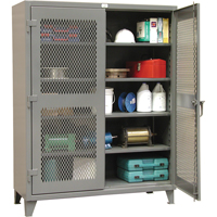 Heavy-Duty Ventilated Storage Cabinets, 4 Shelves, 72" H x 36" W x 24" D, Steel, Grey Nuna Depot Inc.