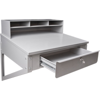 Wall-Mounted Shop Desk, 34-1/2" W x 28" D x 31" H, Grey Nuna Depot Inc.