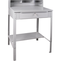 Open Floor Style Shop Desk, 34-1/2" W x 30" D x 53" H, Grey Nuna Depot Inc.