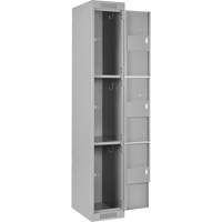 Casiers Clean Line, 3 niveaux, Bloc de 4, 48" x 18" x 72", Acier, Gris, Rivet (assembl&eacute;) Nuna Depot Inc.
