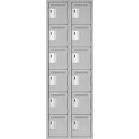 Clean Line Lockerettes, 6 -tier, Bank of 2, 24" x 18" x 72", Steel, Grey, Rivet (Assembled) Nuna Depot Inc.