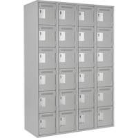 Clean Line Lockerettes, 6 -tier, Bank of 4, 48" x 18" x 72", Steel, Grey, Rivet (Assembled) Nuna Depot Inc.