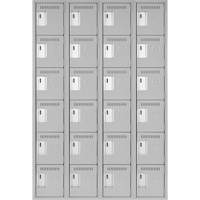 Clean Line Lockerettes, 6 -tier, Bank of 4, 48" x 18" x 72", Steel, Grey, Rivet (Assembled) Nuna Depot Inc.