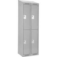 Clean Line Lockers, 2 -tier, Bank of 2, 24" x 18" x 78", Steel, Grey, Rivet (Assembled) Nuna Depot Inc.