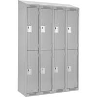 Clean Line Lockers, 2 -tier, Bank of 4, 48" x 18" x 78", Steel, Grey, Rivet (Assembled) Nuna Depot Inc.
