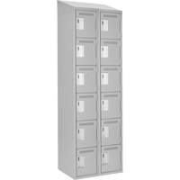 Clean Line Lockerette , 6 -tier, Bank of 2, 24" x 18" x 78", Steel, Grey, Rivet (Assembled) Nuna Depot Inc.