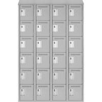 Clean Line Lockerette , 6 -tier, Bank of 4, 48" x 18" x 78", Steel, Grey, Rivet (Assembled) Nuna Depot Inc.