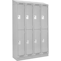 Clean Line Lockers, 2 -tier, Bank of 4, 48" x 18" x 82", Steel, Grey, Rivet (Assembled) Nuna Depot Inc.