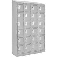 Clean Line Lockerette, 6 -tier, Bank of 4, 48" x 18" x 82", Steel, Grey, Rivet (Assembled) Nuna Depot Inc.