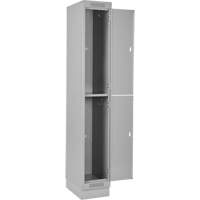 Casiers Clean Line, 2 niveaux, Bloc de 4, 48" x 18" x 76", Acier, Gris, Rivet (assembl&eacute;) Nuna Depot Inc.