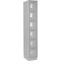 Petits casiers Clean Line, 6 niveaux, 12" x 18" x 76", Acier, Gris, Rivet (assembl&eacute;) Nuna Depot Inc.