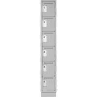 Petits casiers Clean Line, 6 niveaux, 12" x 18" x 76", Acier, Gris, Rivet (assembl&eacute;) Nuna Depot Inc.