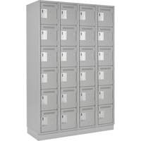 Clean Line Lockerette, 6 -tier, Bank of 4, 48" x 18" x 76", Steel, Grey, Rivet (Assembled) Nuna Depot Inc.