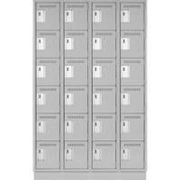 Clean Line Lockerette, 6 -tier, Bank of 4, 48" x 18" x 76", Steel, Grey, Rivet (Assembled) Nuna Depot Inc.