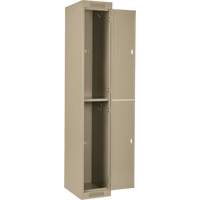 Clean Line Lockers, 2 -tier, Bank of 4, 48" x 18" x 72", Steel, Beige, Rivet (Assembled) Nuna Depot Inc.