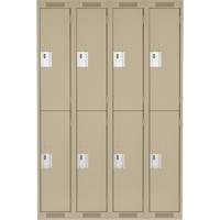 Clean Line Lockers, 2 -tier, Bank of 4, 48" x 18" x 72", Steel, Beige, Rivet (Assembled) Nuna Depot Inc.
