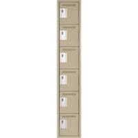 Petits casiers Clean Line, 6 niveaux, 12" x 18" x 72", Acier, Beige, Rivet (assembl&eacute;) Nuna Depot Inc.