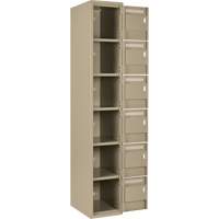 Clean Line Lockerette, 6 -tier, Bank of 4, 48" x 18" x 72", Steel, Beige, Rivet (Assembled) Nuna Depot Inc.
