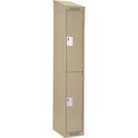 Clean Line Lockers, 2 -tier, 12" x 18" x 78", Steel, Beige, Rivet (Assembled) Nuna Depot Inc.