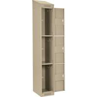 Clean Line Lockers, 3 -tier, Bank of 4, 48" x 18" x 78", Steel, Beige, Rivet (Assembled) Nuna Depot Inc.