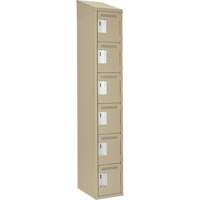 Clean Line Lockerette, 6 -tier, 12" x 18" x 78", Steel, Beige, Rivet (Assembled) Nuna Depot Inc.