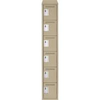 Clean Line Lockerette, 6 -tier, 12" x 18" x 78", Steel, Beige, Rivet (Assembled) Nuna Depot Inc.