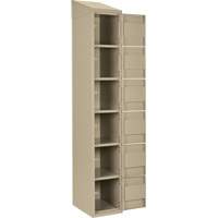 Clean Line Lockerette, 6 -tier, Bank of 4, 48" x 18" x 78", Steel, Beige, Rivet (Assembled) Nuna Depot Inc.