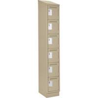 Clean Line Lockerette , 6 -tier, 12" x 18" x 82", Steel, Beige, Rivet (Assembled) Nuna Depot Inc.