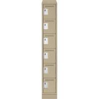 Clean Line Lockerette , 6 -tier, 12" x 18" x 82", Steel, Beige, Rivet (Assembled) Nuna Depot Inc.
