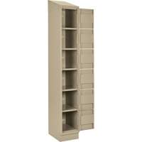 Clean Line Lockerette , 6 -tier, Bank of 4, 48" x 18" x 82", Steel, Beige, Rivet (Assembled) Nuna Depot Inc.