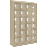 Clean Line Lockerette , 6 -tier, Bank of 4, 48" x 18" x 82", Steel, Beige, Rivet (Assembled) Nuna Depot Inc.