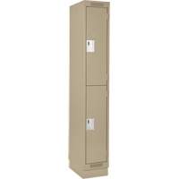 Clean Line Lockers, 2 -tier, 12" x 18" x 76", Steel, Beige, Rivet (Assembled) Nuna Depot Inc.