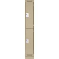 Clean Line Lockers, 2 -tier, 12" x 18" x 76", Steel, Beige, Rivet (Assembled) Nuna Depot Inc.