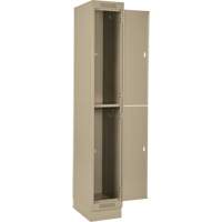 Casiers Clean Line, 2 niveaux, Bloc de 4, 48" x 18" x 76", Acier, Beige, Rivet (assembl&eacute;) Nuna Depot Inc.